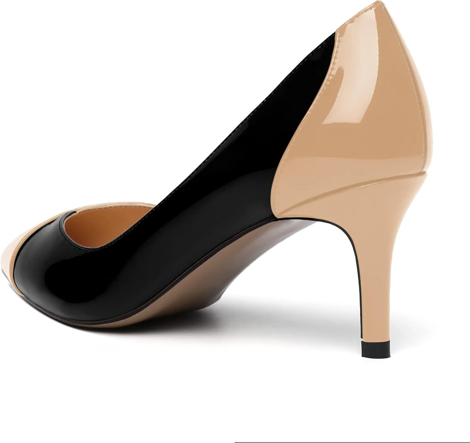 SHOWFOREST Women's Pointed Toe Wedding Slip On Patent Dress Solid Stiletto Mid Heel Pumps Shoes 2.5 Inch