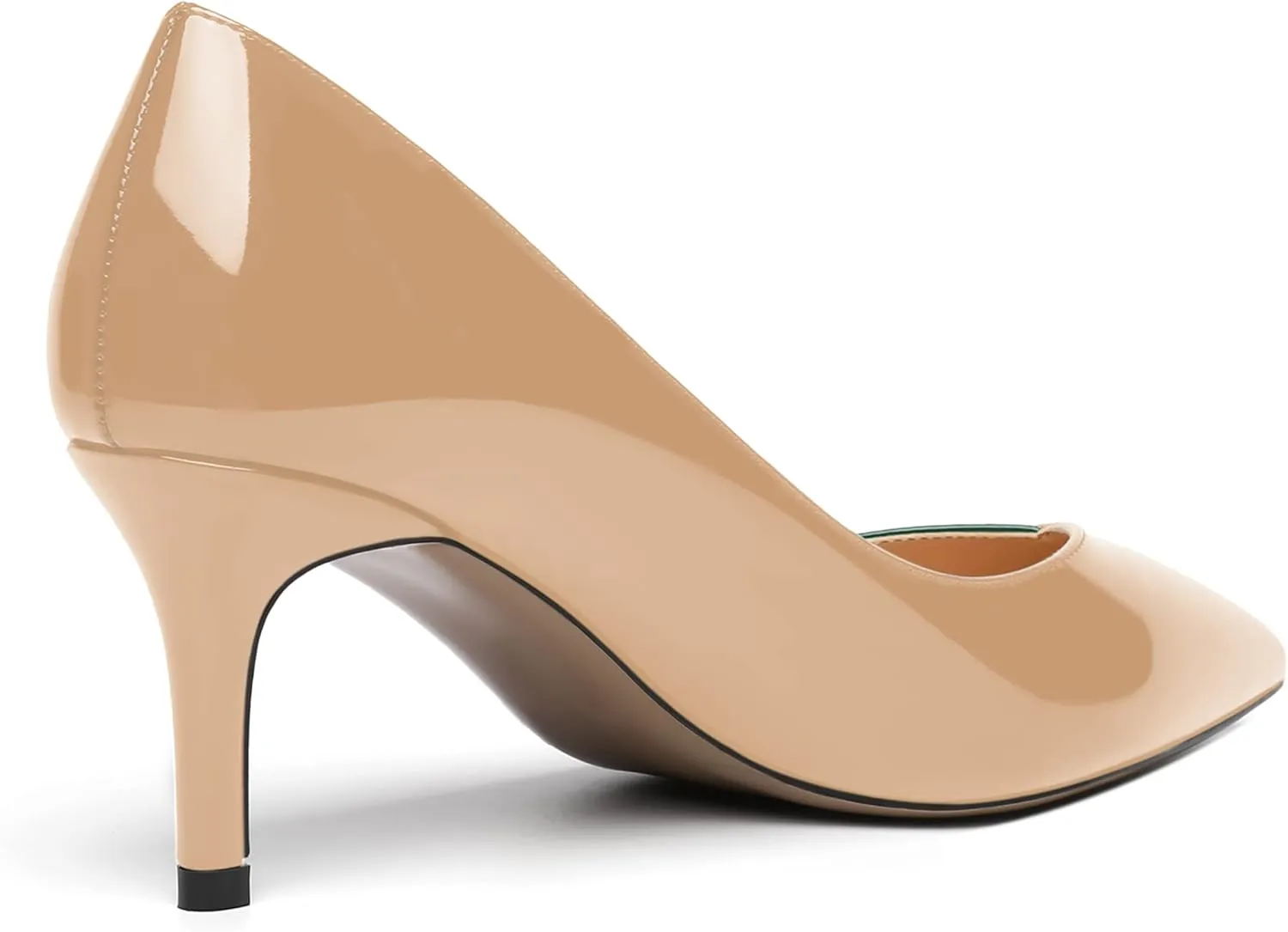 SHOWFOREST Women's Pointed Toe Wedding Slip On Patent Dress Solid Stiletto Mid Heel Pumps Shoes 2.5 Inch