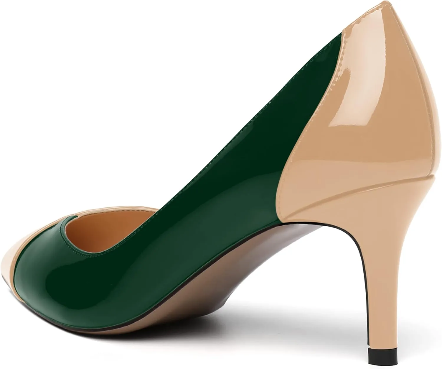 SHOWFOREST Women's Pointed Toe Wedding Slip On Patent Dress Solid Stiletto Mid Heel Pumps Shoes 2.5 Inch
