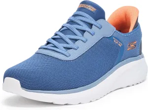 Skechers Bobs Men's Hands Free Slip-ins Squad Chaos-Solid Tour Sneaker, Navy Multi, 7.5 Wide