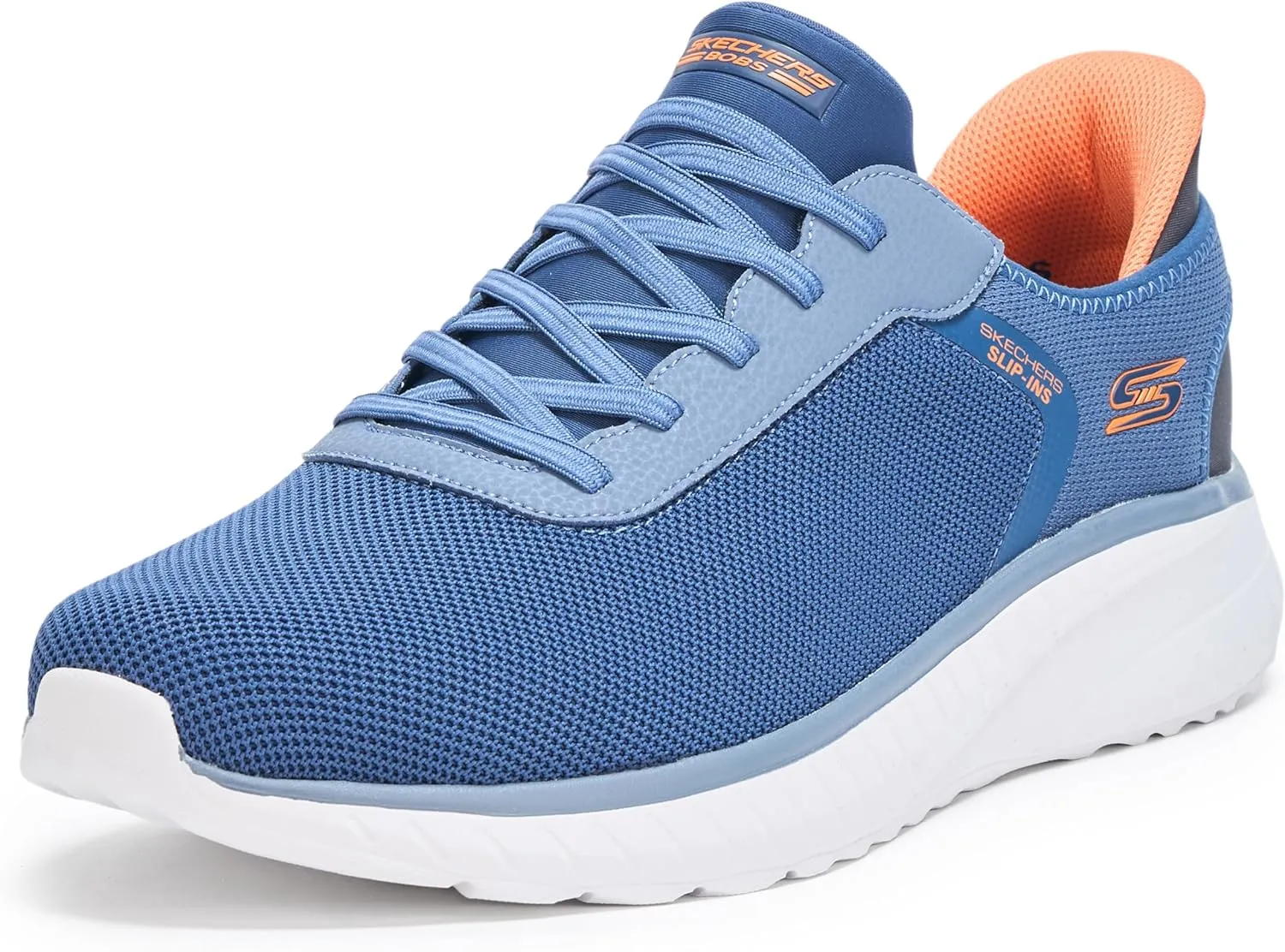 Skechers Bobs Men's Hands Free Slip-ins Squad Chaos-Solid Tour Sneaker, Navy Multi, 7.5 Wide