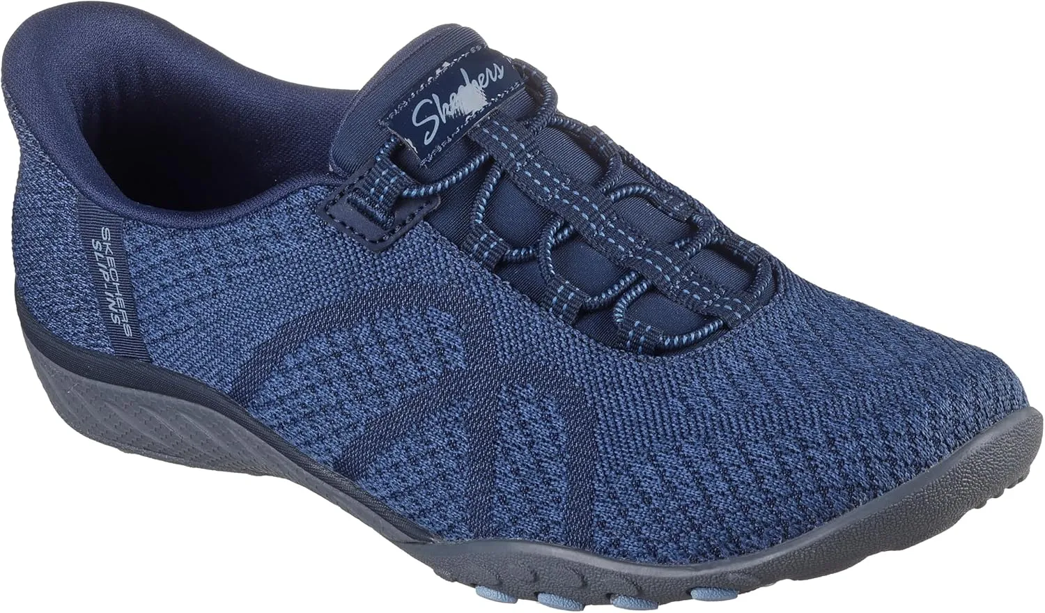 Skechers Modern Comfort Women's Women's Breathe Easy-Knitty Waves Hands Free Slip-Ins Sneaker, Navy, 11