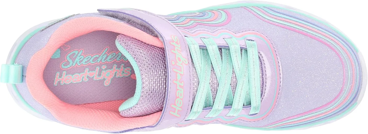 Skechers Unisex-Child Lights-Retro Hearts Sneaker