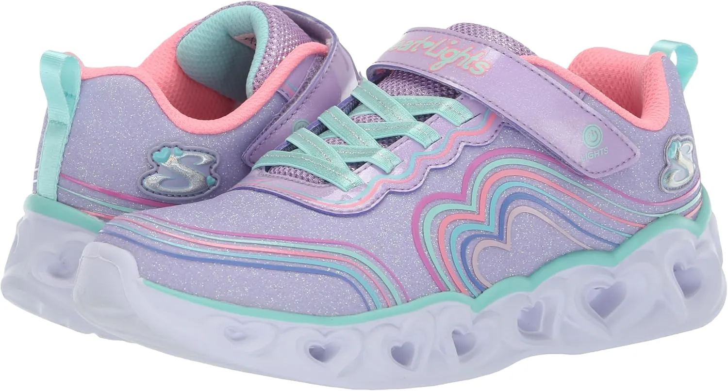 Skechers Unisex-Child Lights-Retro Hearts Sneaker