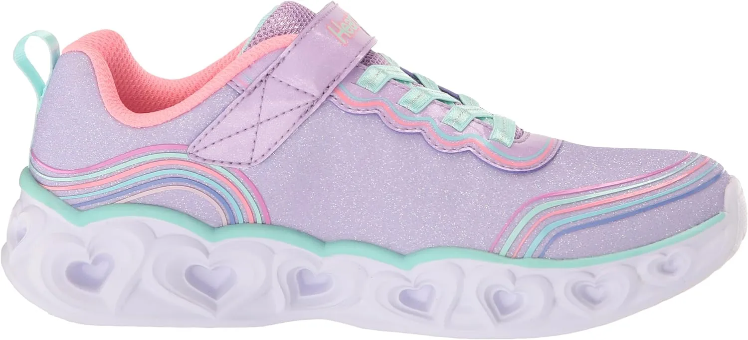 Skechers Unisex-Child Lights-Retro Hearts Sneaker