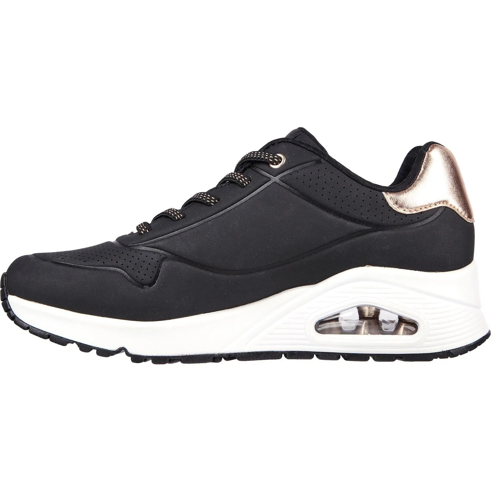 Skechers Women's Uno - Shimmer Away Trainer in Black