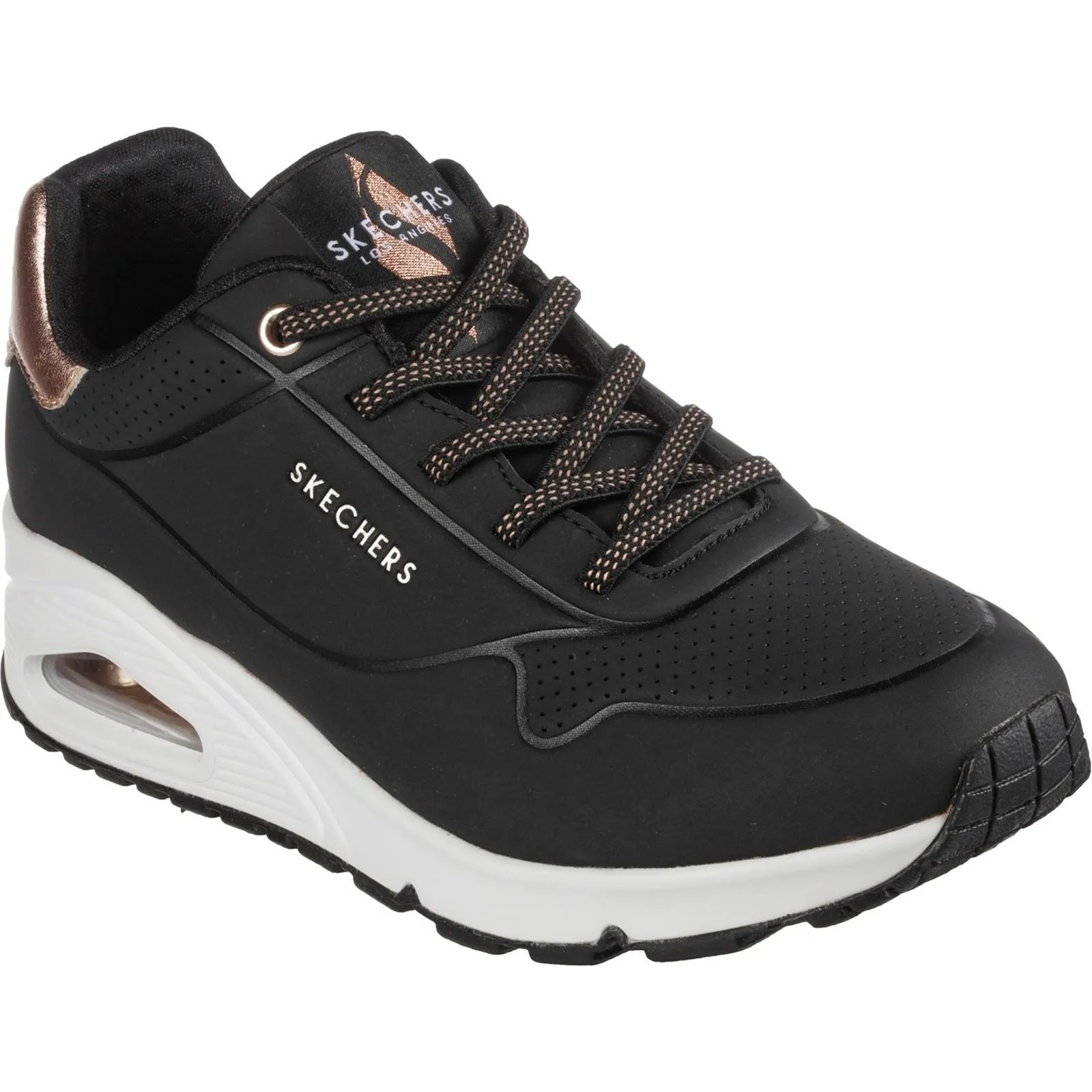 Skechers Women's Uno - Shimmer Away Trainer in Black