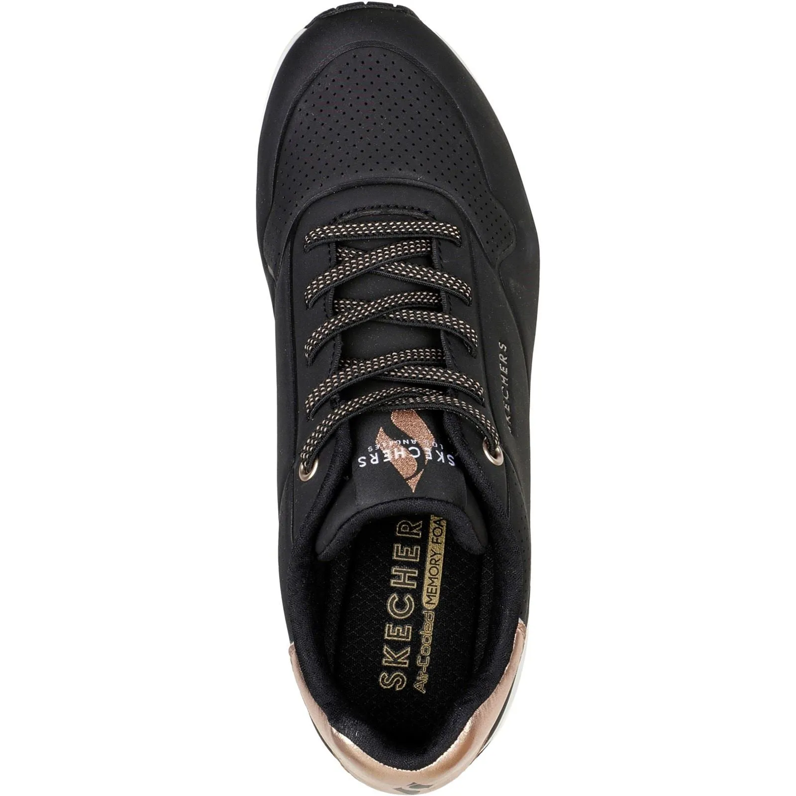 Skechers Women's Uno - Shimmer Away Trainer in Black