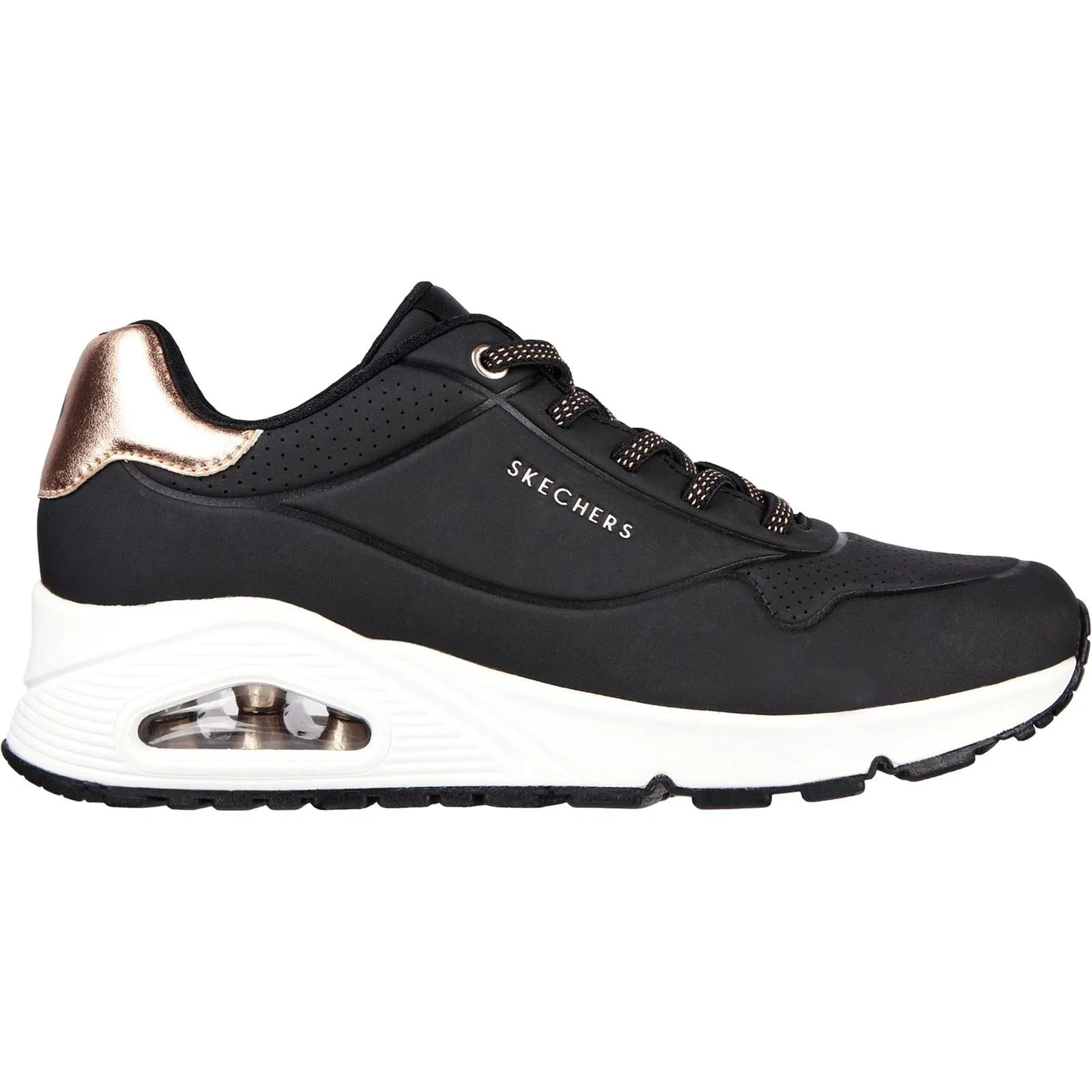 Skechers Women's Uno - Shimmer Away Trainer in Black