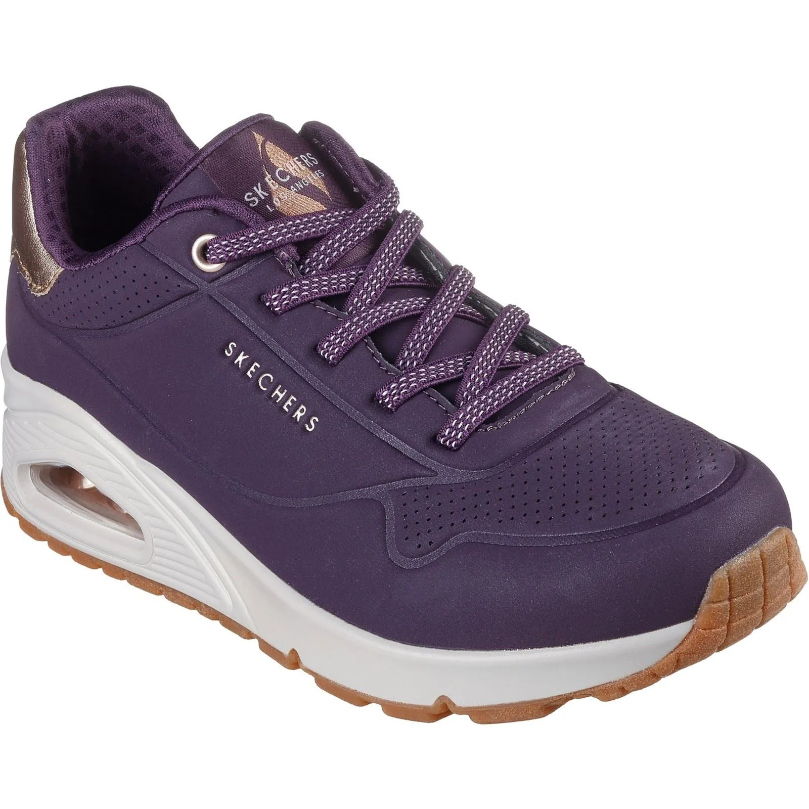 Skechers Women's Uno - Shimmer Away Trainer in Dark Purple