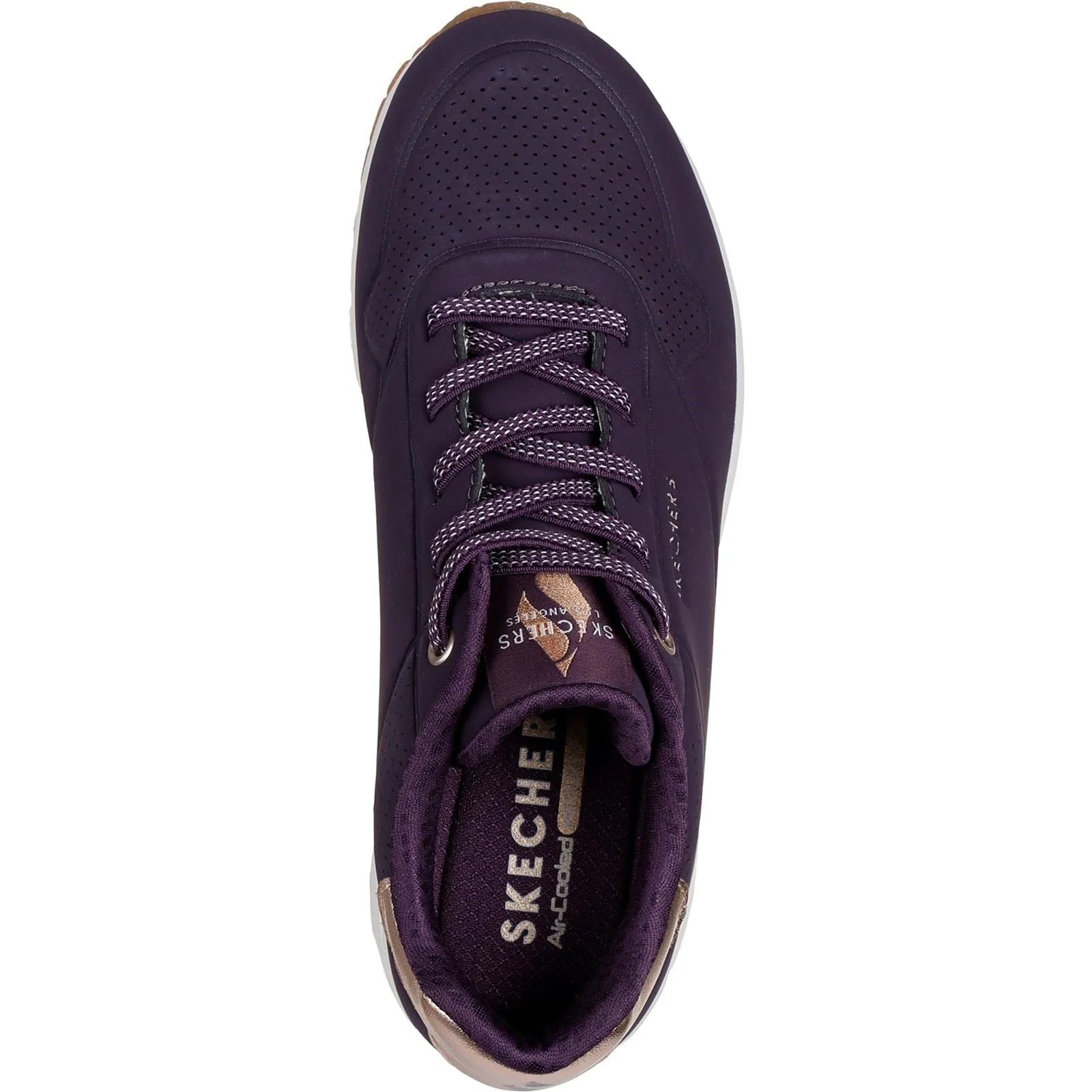 Skechers Women's Uno - Shimmer Away Trainer in Dark Purple
