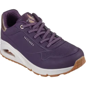 Skechers Women's Uno - Shimmer Away Trainer in Dark Purple