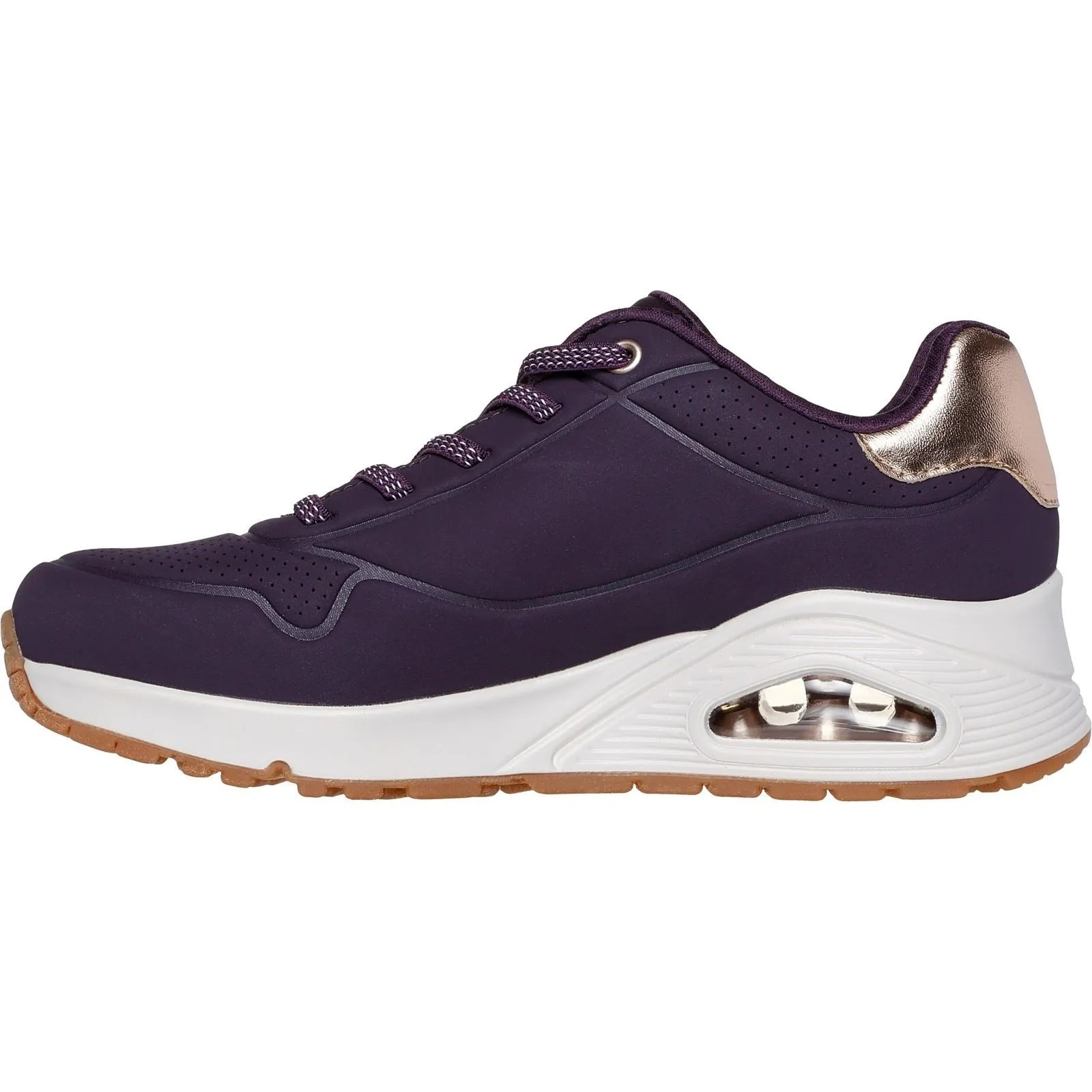 Skechers Women's Uno - Shimmer Away Trainer in Dark Purple