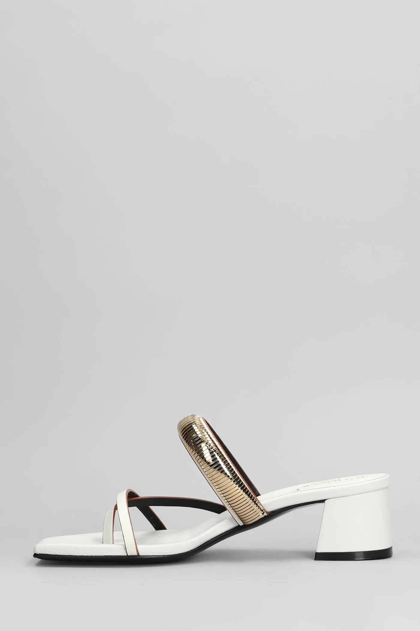 Slipper-Mule in white leather