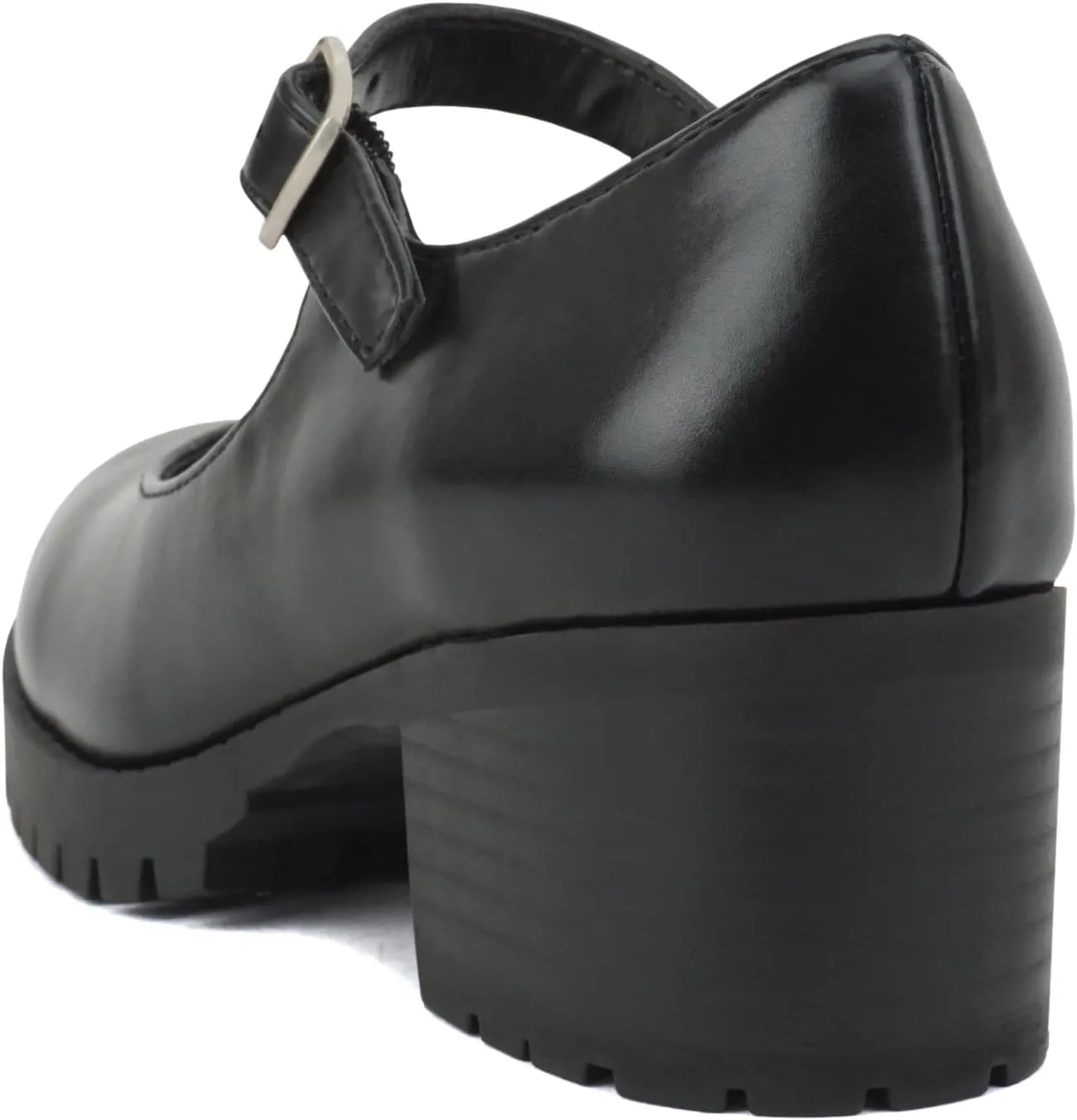 Soda Boxer-2 Kids/Children/Girls Fashion Mary Jane Style Rounded Chunky Block Lug Sole Heel with Adjustable Strap