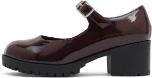 Soda Boxer-2 Kids/Children/Girls Fashion Mary Jane Style Rounded Chunky Block Lug Sole Heel with Adjustable Strap