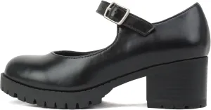 Soda Boxer-2 Kids/Children/Girls Fashion Mary Jane Style Rounded Chunky Block Lug Sole Heel with Adjustable Strap