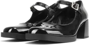 Soda Lance ~ Women Fashion Classic Mary Jane Pump Rounded Square Toe Low Block Heel Shoe
