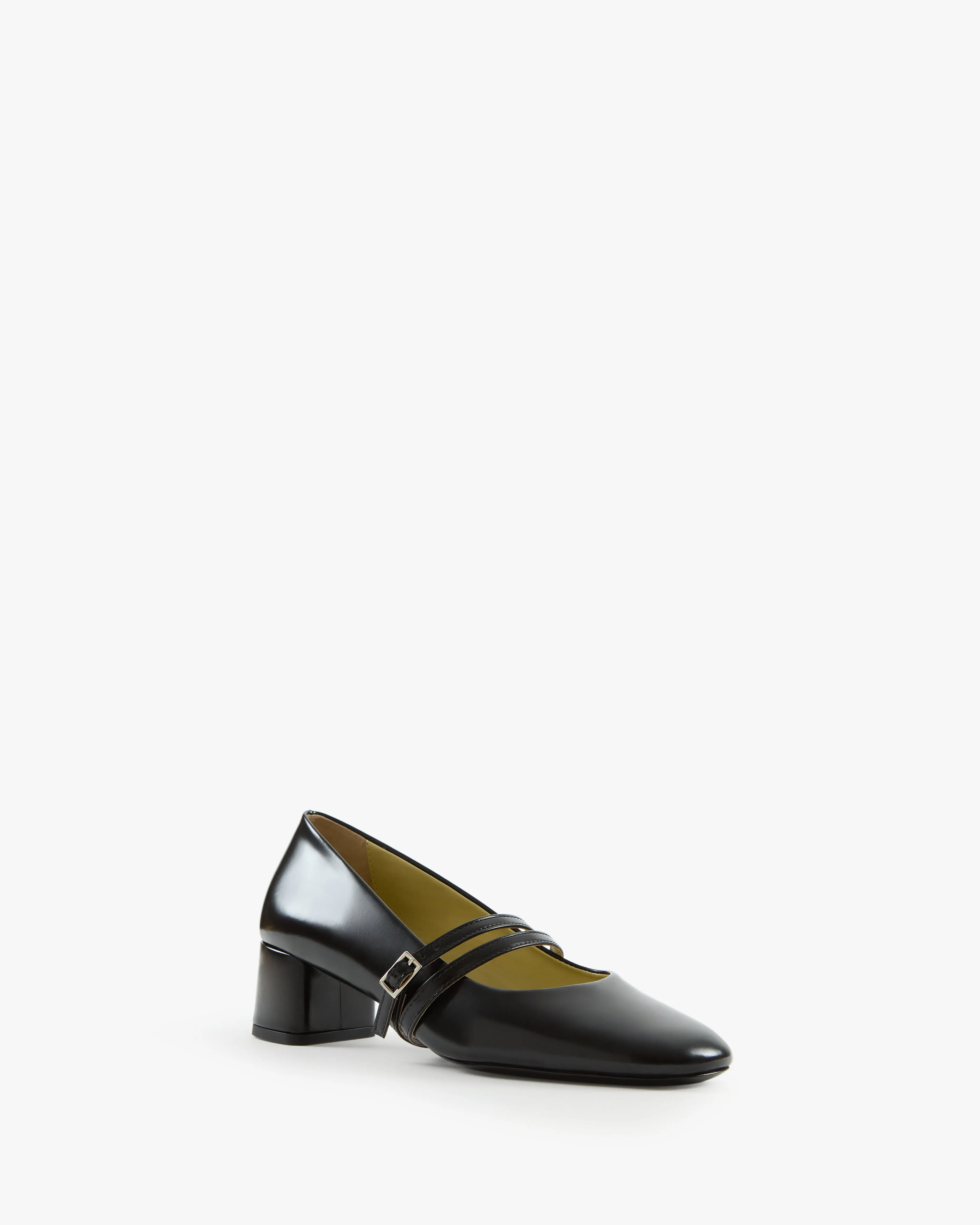 Stem Pump in Black Brushed Leather