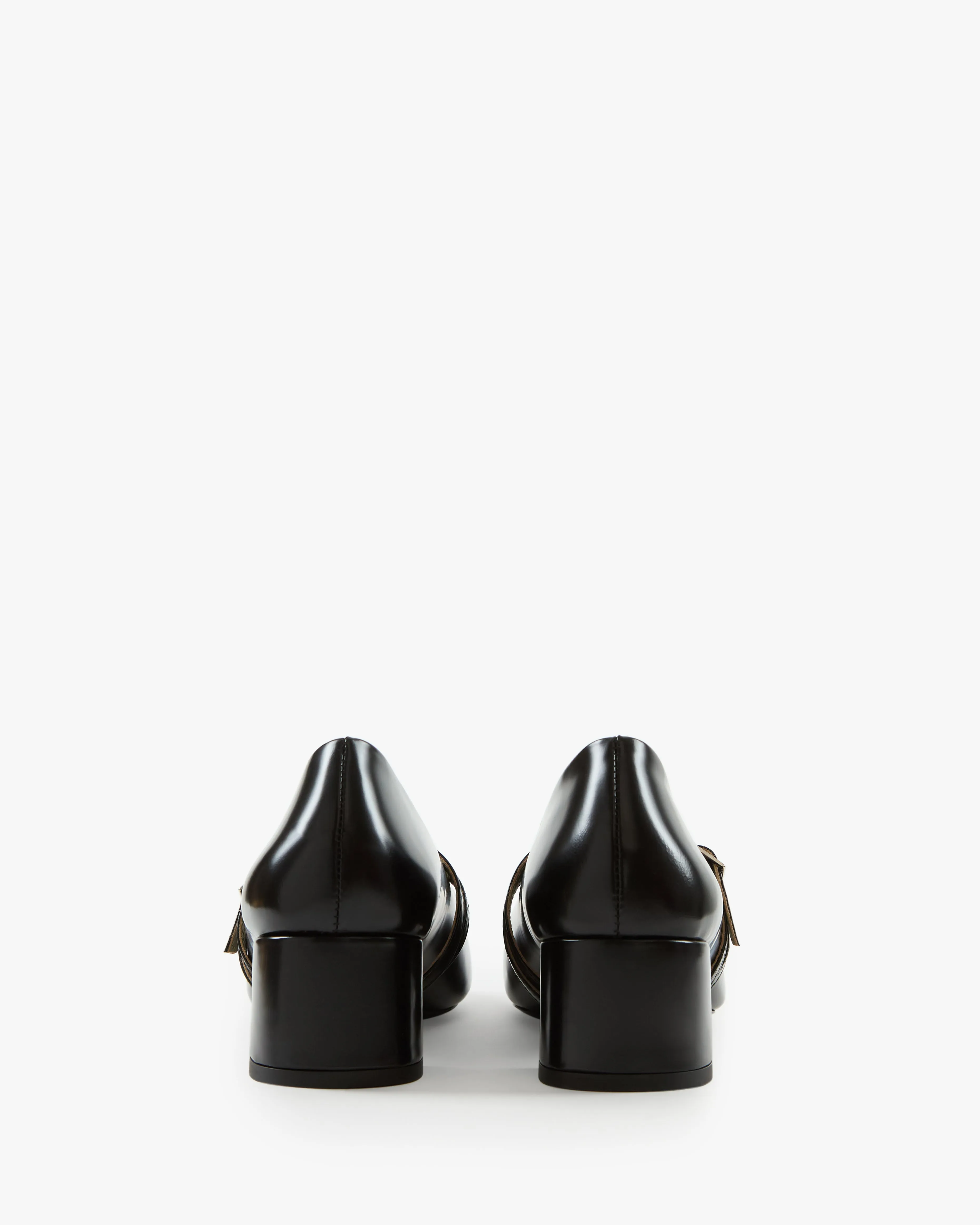 Stem Pump in Black Brushed Leather