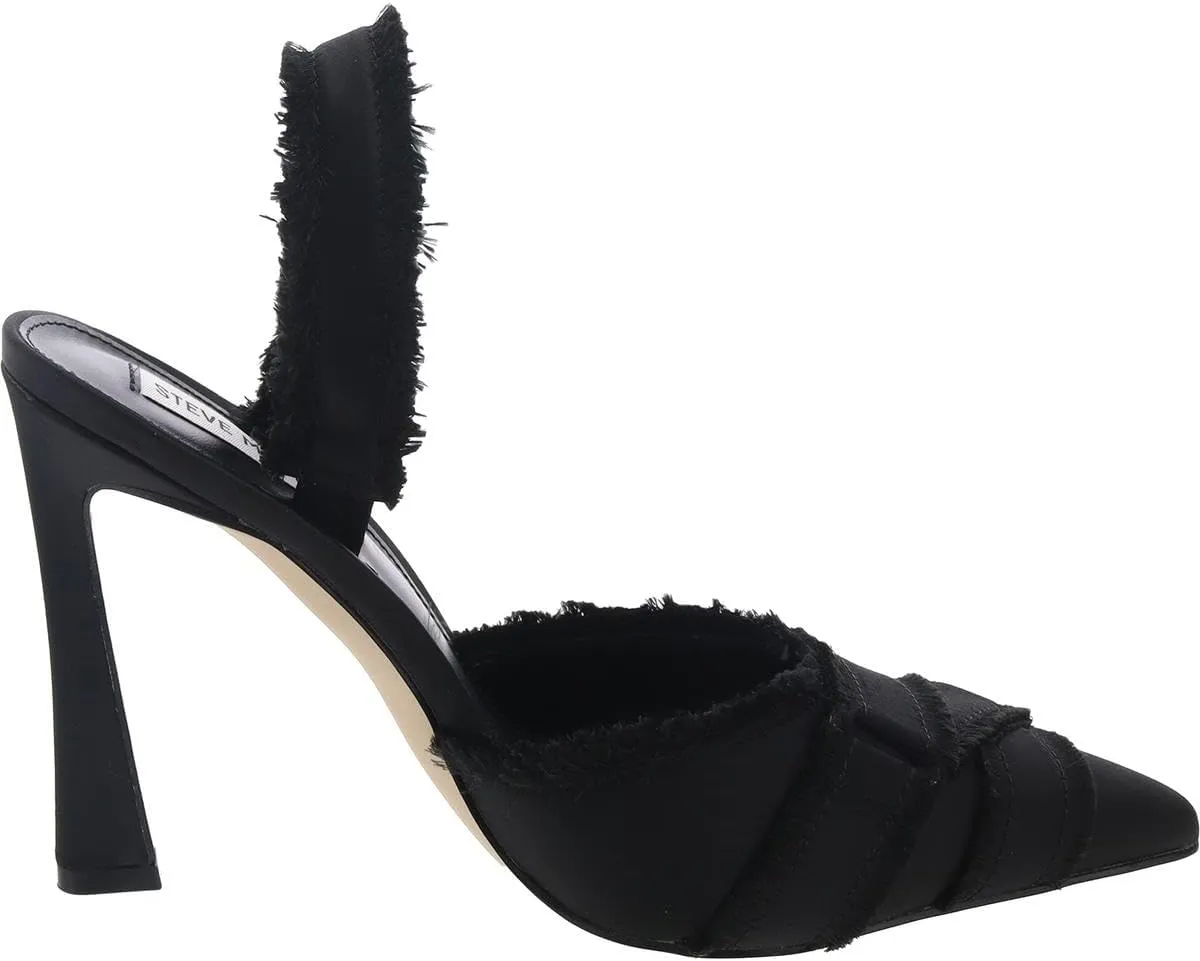 Steve Madden Womens Larysa Adjustable Satin Slingback Heels