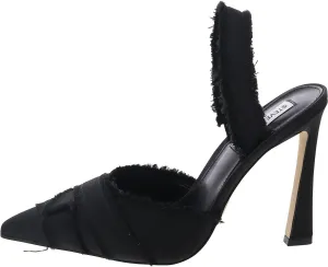 Steve Madden Womens Larysa Adjustable Satin Slingback Heels