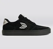 T20 PRO All Black Suede and Mesh Ivory Logo Sneaker