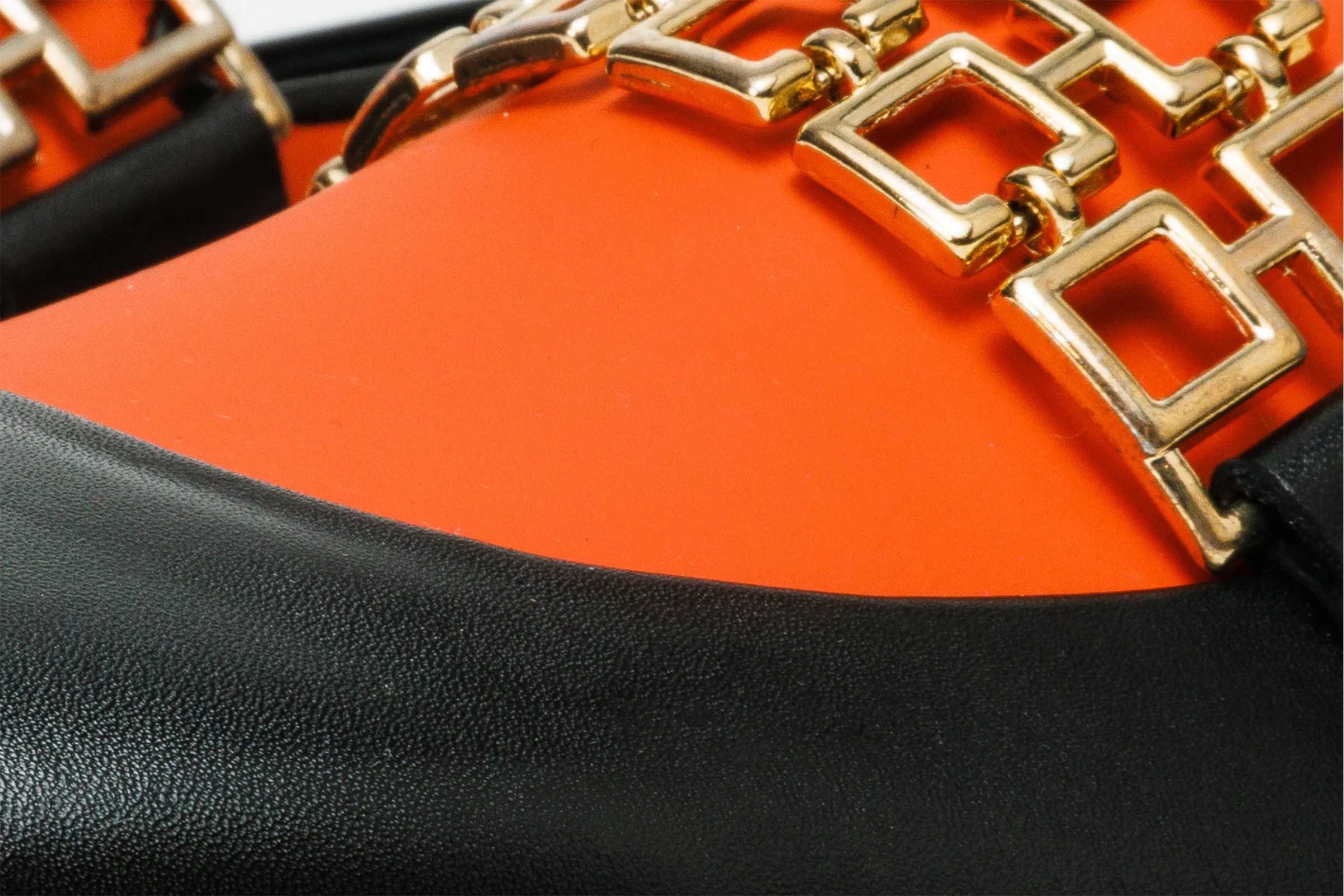 The Gemena Black & Orange Leather Bit Dress Loafer Men Shoe  Final Sale!