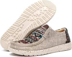 Tongzone Women's Wide Slip On Loafer Walking Shoes Canvas Lightweight Arch Support Sneakers