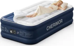 Twin XL Air Mattress with Built-in Pump & Luxury Quilted Topper, 80" Length, 20" Height, 2.5 Min Fast Inflation, 500lbs Support, Blow up Mattress with Carry Bag for Guest, Camping & Home