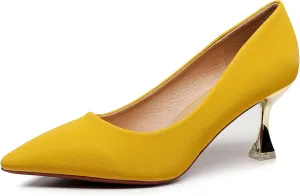 VenusCelia Women's Golden-Sun Pump Stiletto Heel Shoe