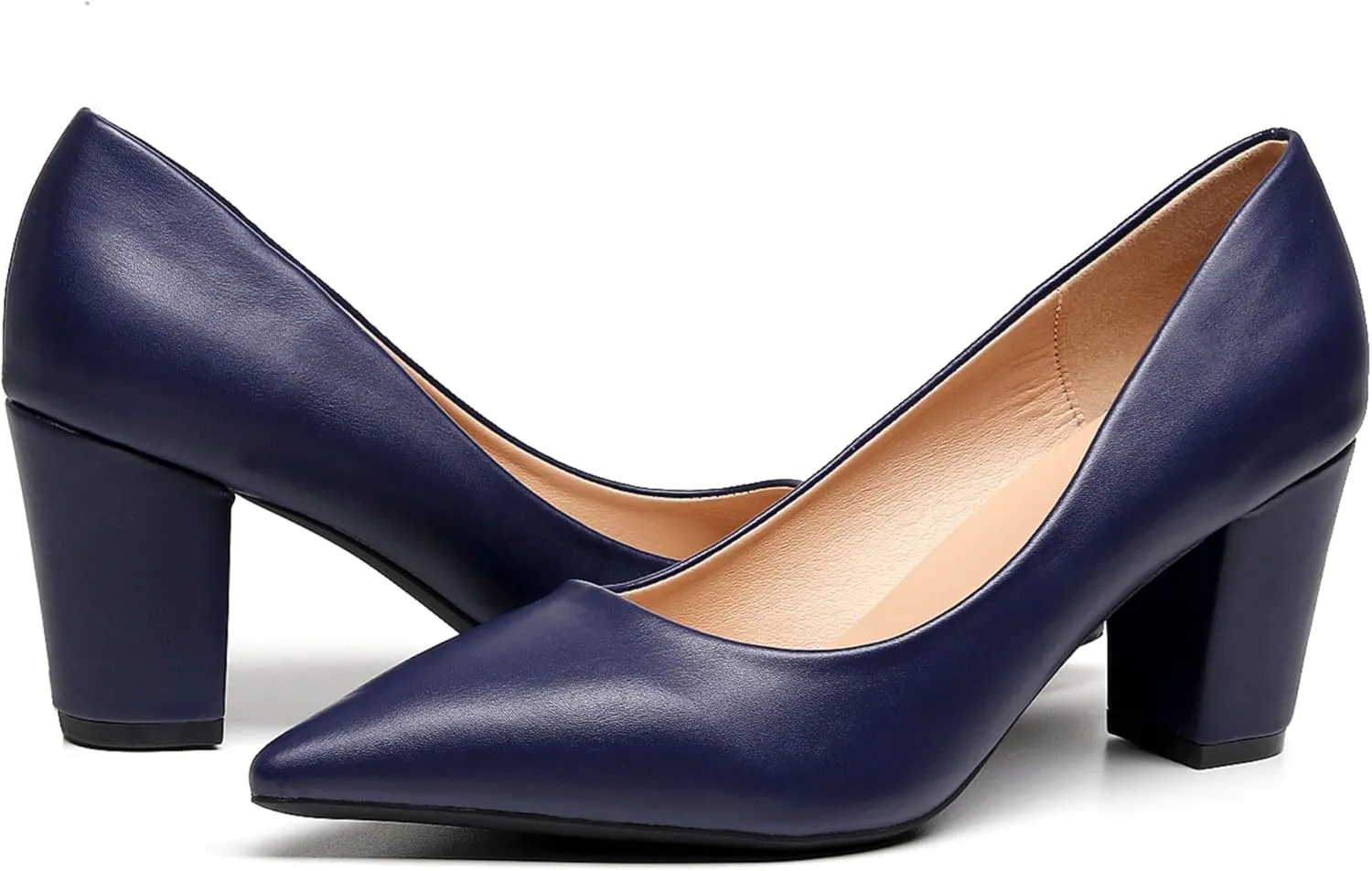 VenusCelia Women's Lewin Pump Chunky Heel Shoe