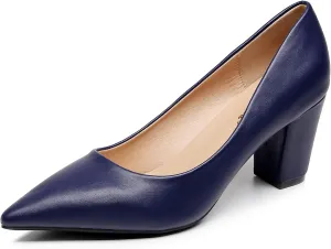 VenusCelia Women's Lewin Pump Chunky Heel Shoe
