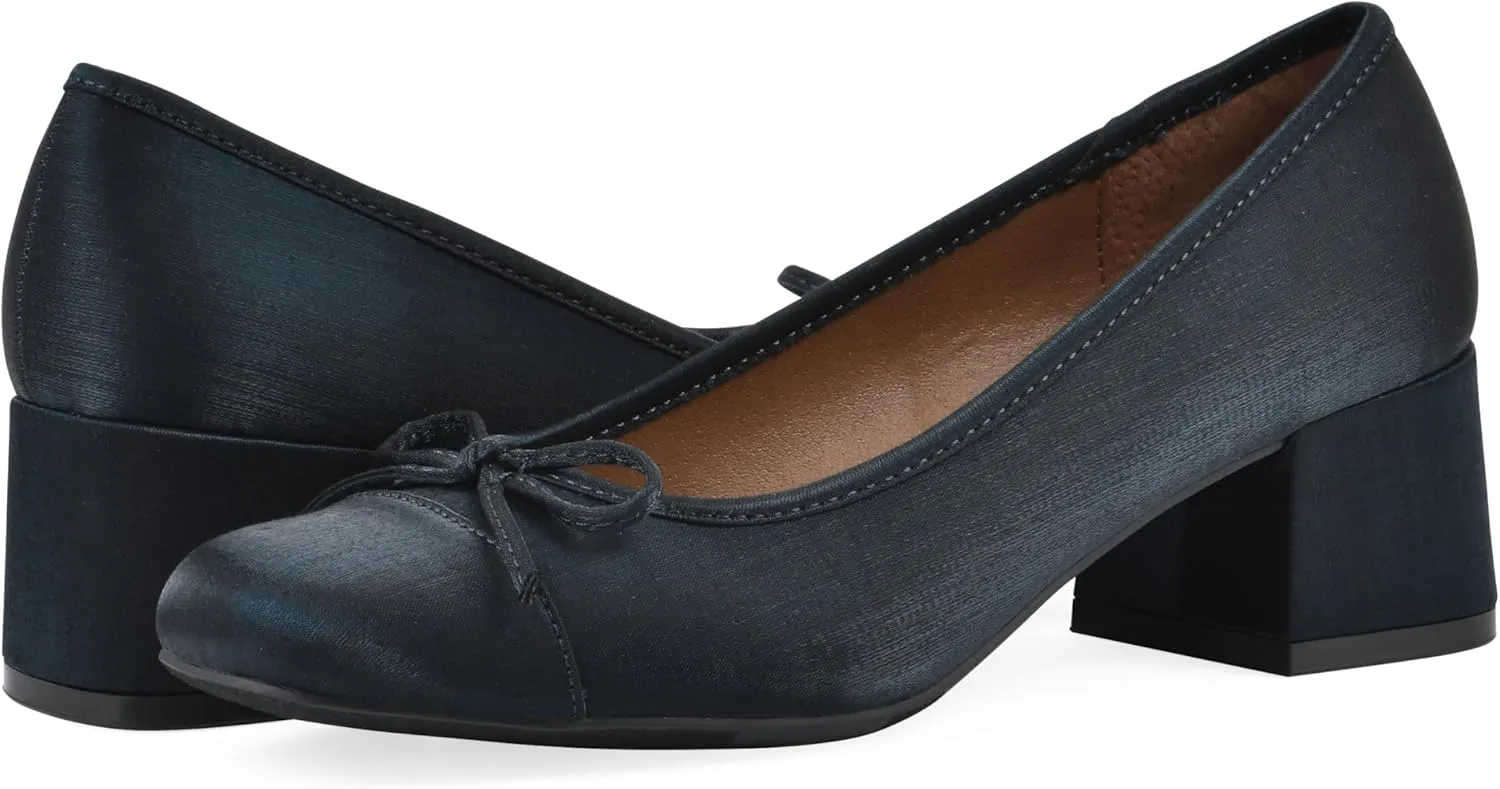 WHITE MOUNTAIN Women's Lately Cap Toe Block Heel Ballet Pump