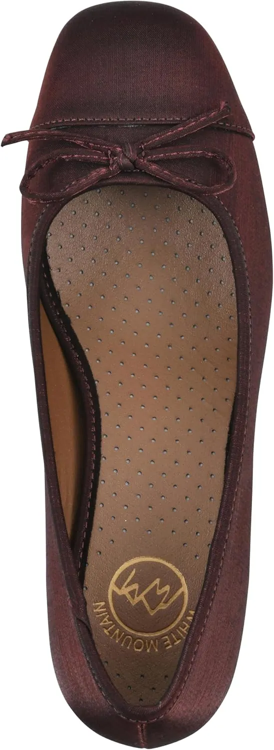 WHITE MOUNTAIN Women's Lately Cap Toe Block Heel Ballet Pump