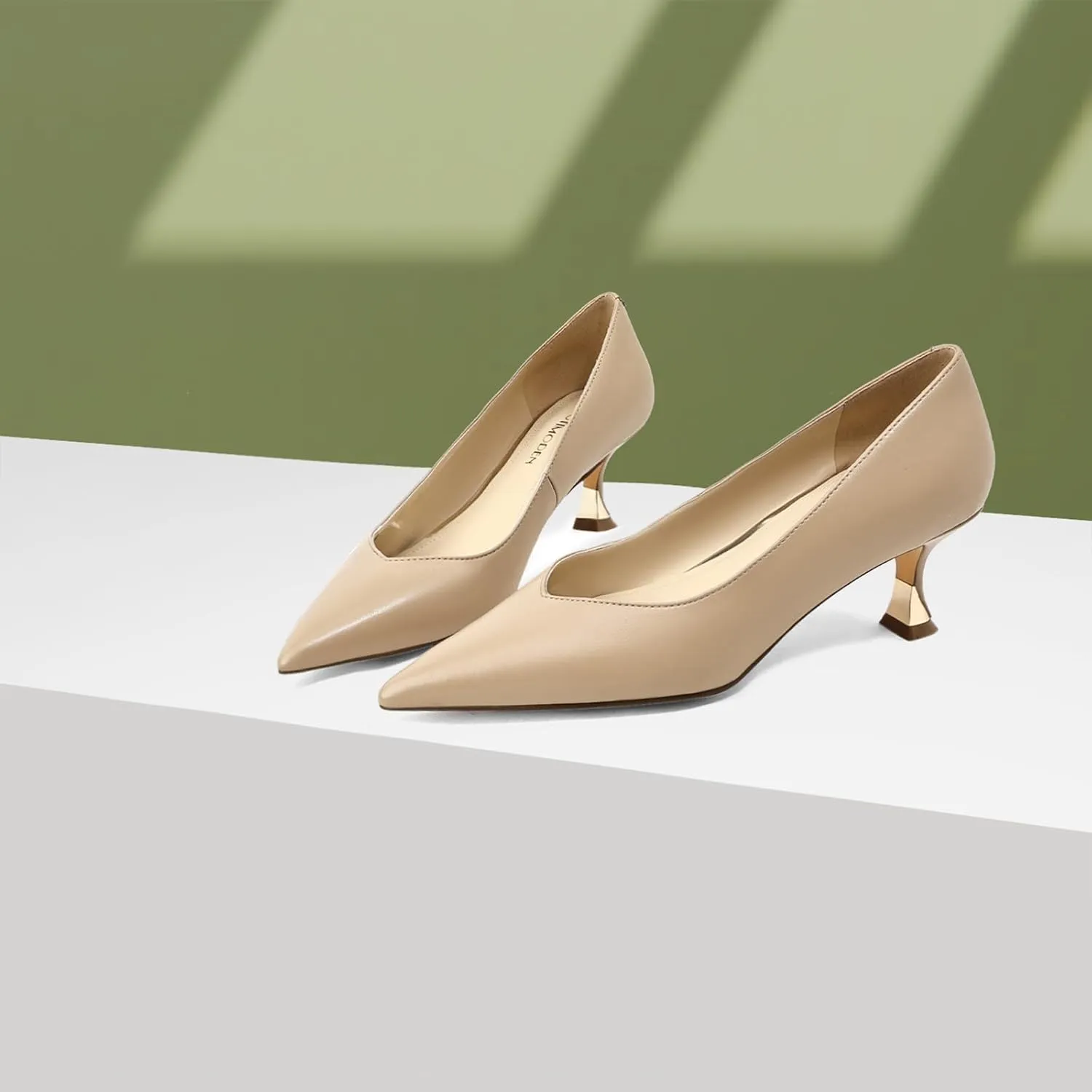 Women Low Kitten Heels Women's Dressy Pumps Pointed Closed Toe Elegant Wedding Pumps Formal Work Office Comfortable Shoes Classic Pumps for Women