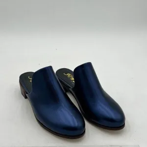 Women Round Closed Toe Mules Slip On Retro Loafer Low Chunky Block Thick Heel