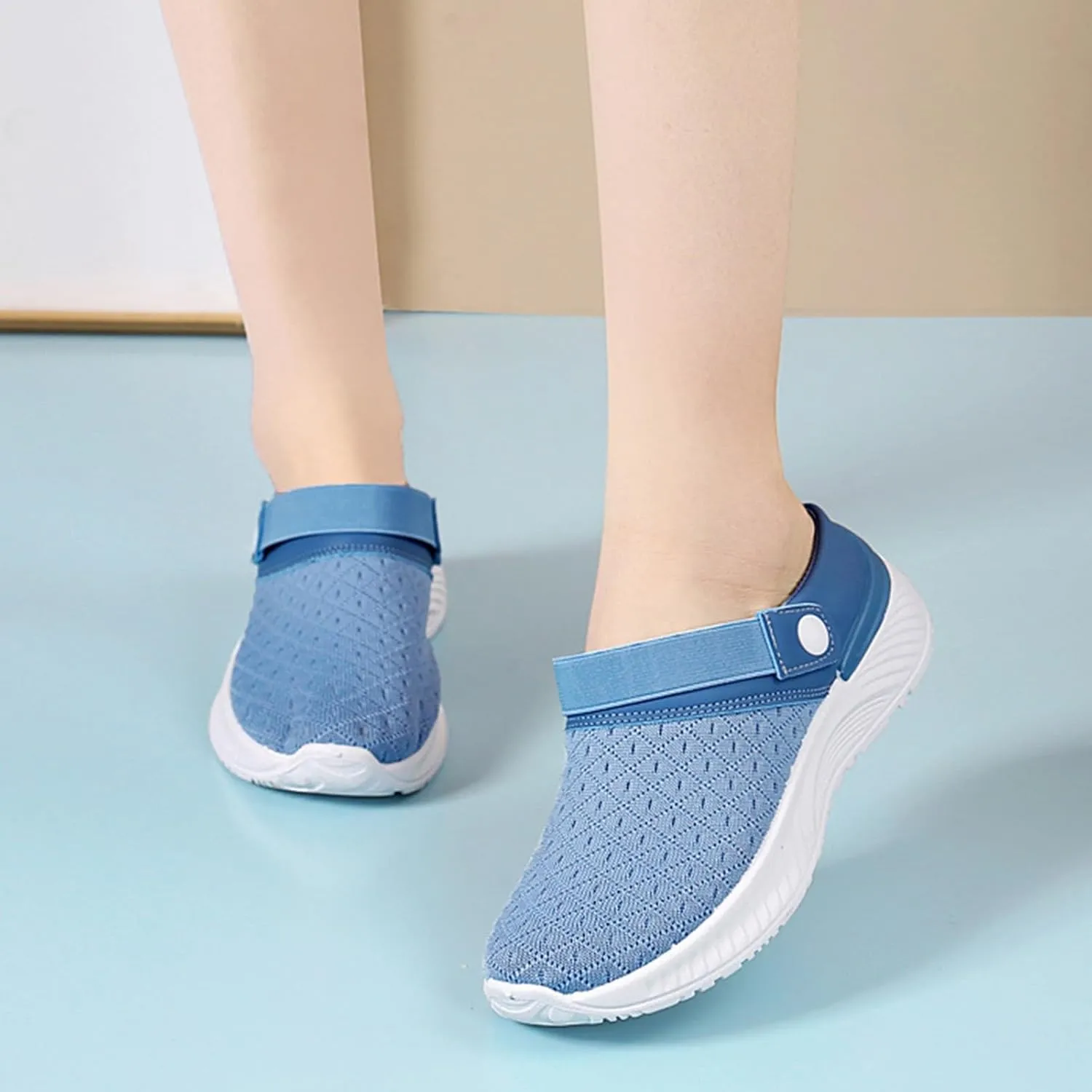 Women's Backless Slip on Mesh Sneakers Shoes Slip On Shoes Women Wide Width Women's Shoes Casual Fashion Sneakers 2025 Slip On Tennis Shoe Loafers Dress Shoe