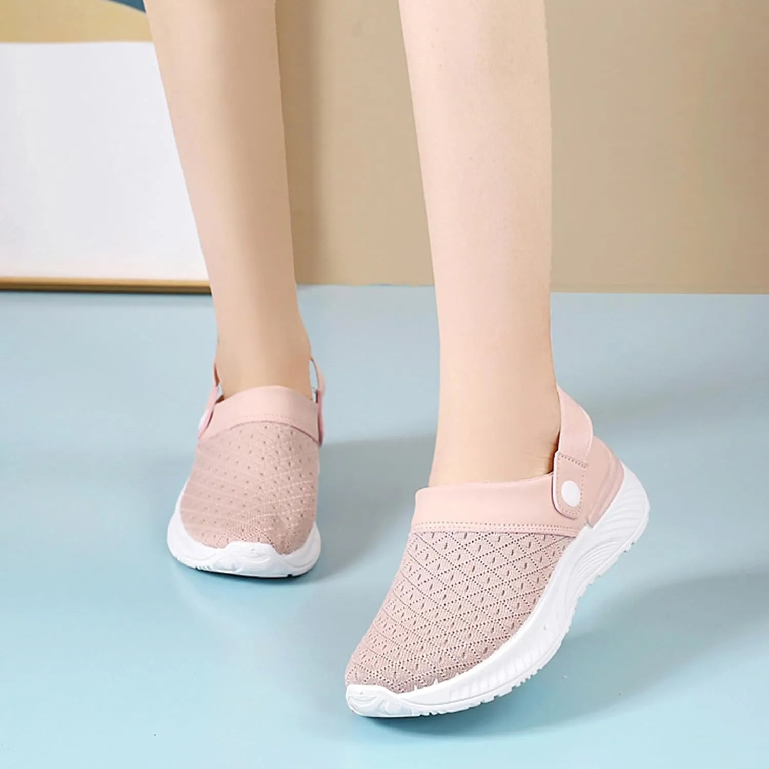 Women's Backless Slip on Mesh Sneakers Shoes Slip On Shoes Women Wide Width Women's Shoes Casual Fashion Sneakers 2025 Slip On Tennis Shoe Loafers Dress Shoe