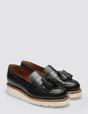 Womens Grenson Clara Vibram Tassel Loafer - Black