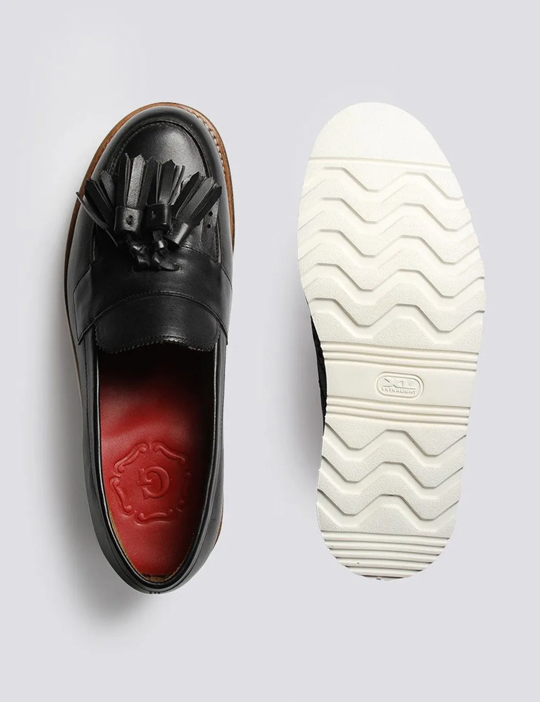Womens Grenson Clara Vibram Tassel Loafer - Black