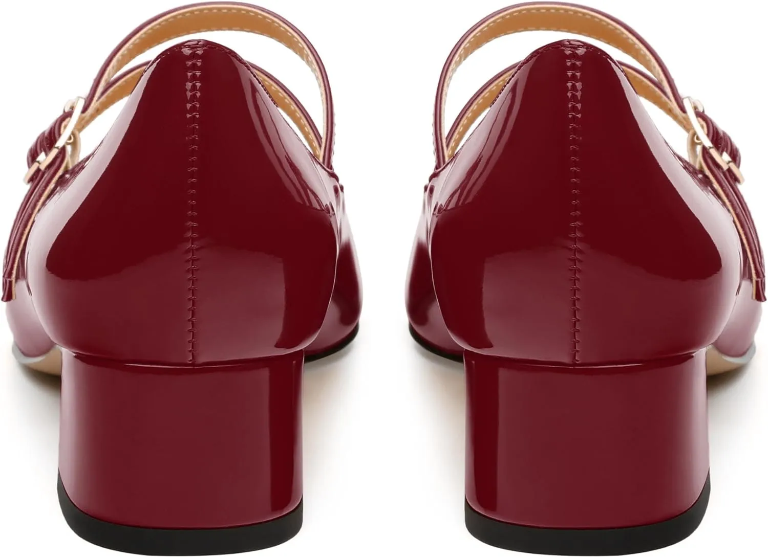 Womens Mary Jane Pumps, Square Toe Low Block Heel Pump Shoes for Women, Daily Comfort Mary Jane Pumps with Two Straps 1.3"