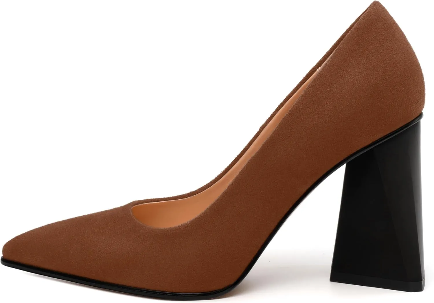 Women's Pumps, Pointed Closed Toe Chunky High Heels, Fashion Solid High Heel Shoes for Women
