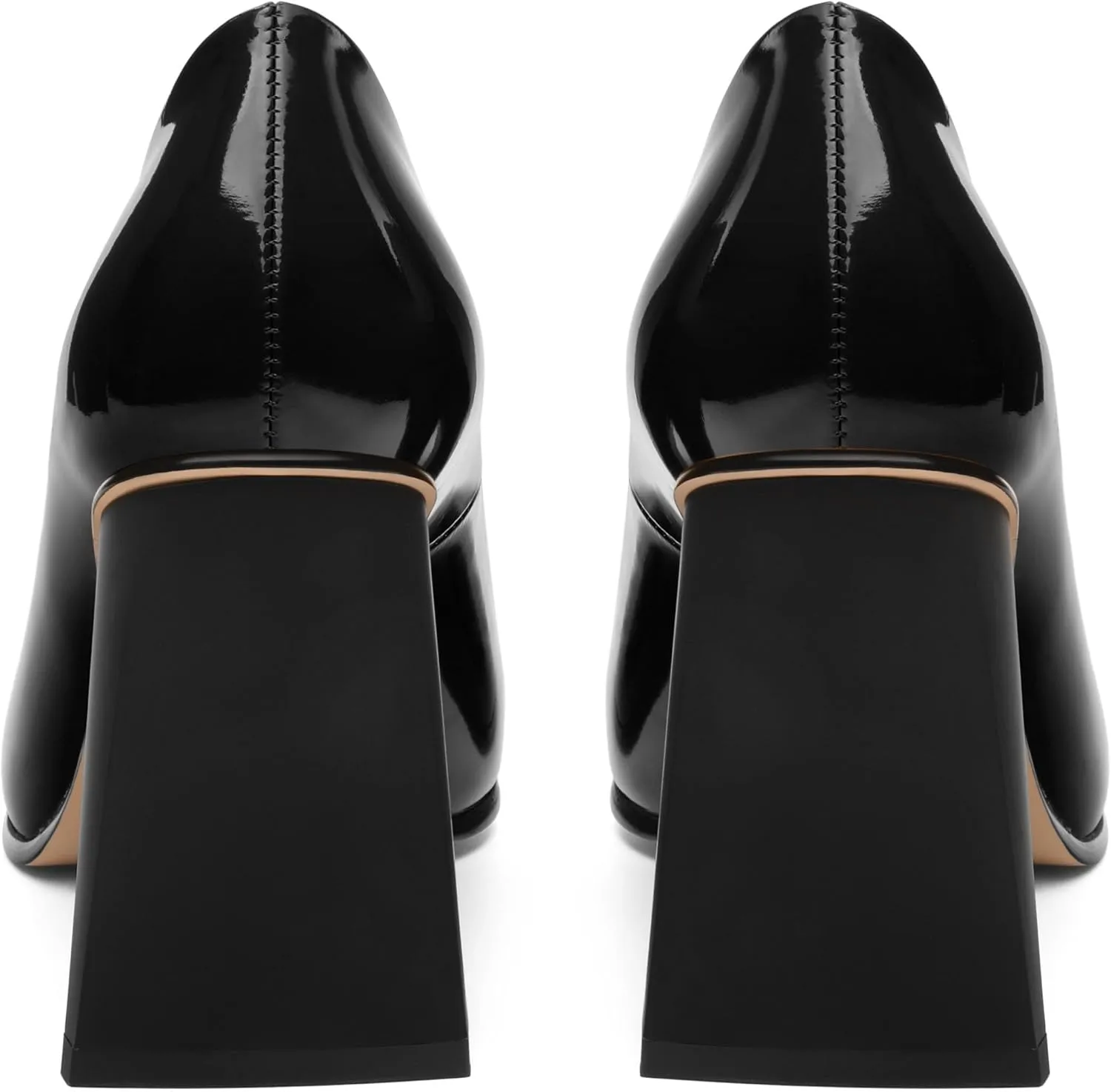 Women's Pumps, Pointed Toe Chunky Block Heel, Slip On Fashion Solid High Heel Shoes for Women