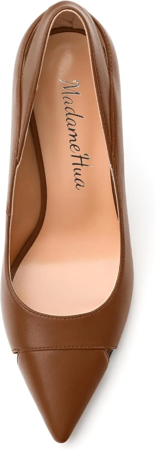 Women's Pumps, Pointed Toe High Heels Shoes for Women, Fashion Classic Pointed Toe High Chunky Heel Dress Pump Shoes
