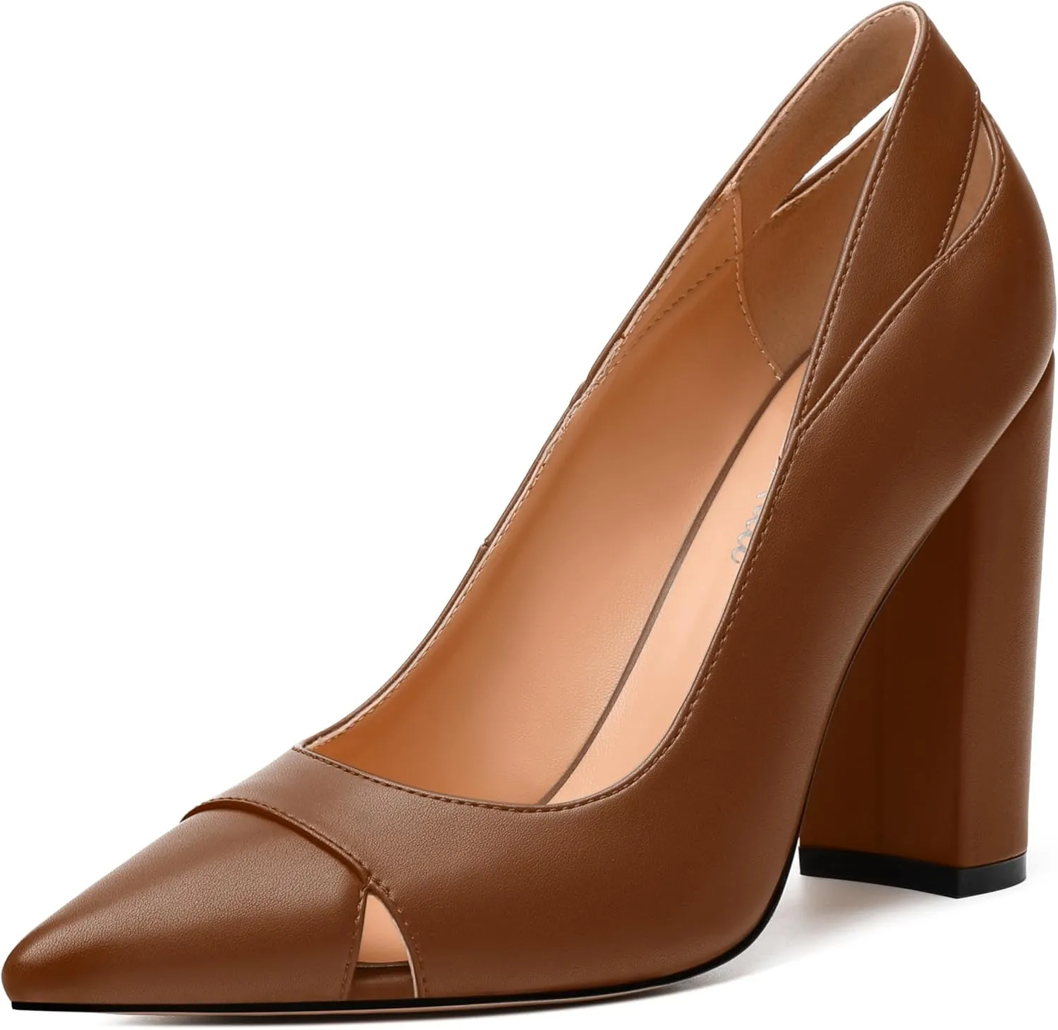 Women's Pumps, Pointed Toe High Heels Shoes for Women, Fashion Classic Pointed Toe High Chunky Heel Dress Pump Shoes