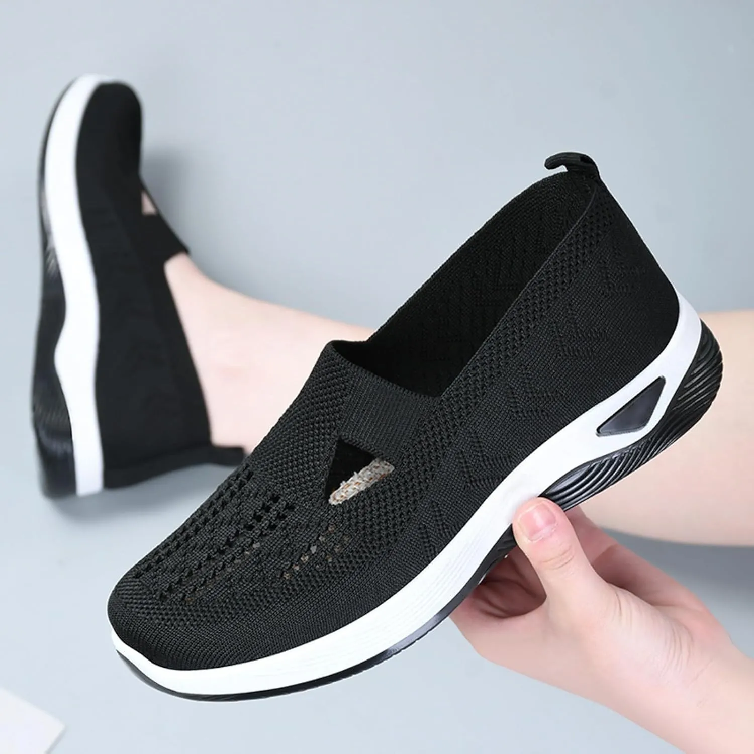 Womens Slip On Sneakers Casual Comfortable Walking Shoes Lightweight Canvas Flats Breathable Mesh Non Slip Loafers