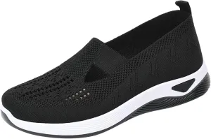 Womens Slip On Sneakers Casual Comfortable Walking Shoes Lightweight Canvas Flats Breathable Mesh Non Slip Loafers