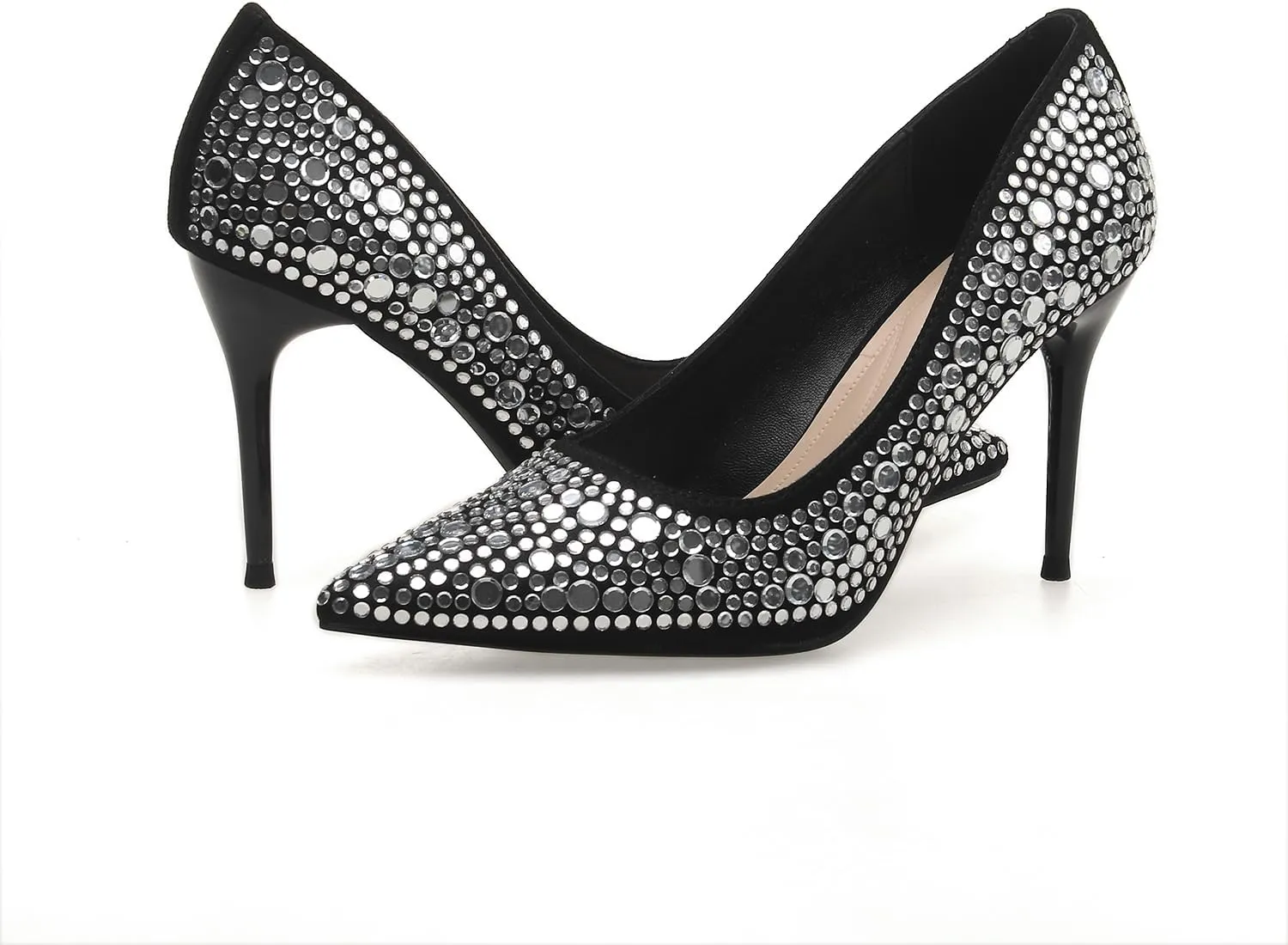 Womens Sparkly High Heel Stiletto Pump,Glitter Pointed Toe Dressy Prom Shoes,Closed Toe Sexy Party Shoes,Classic Dress Wedding Heels