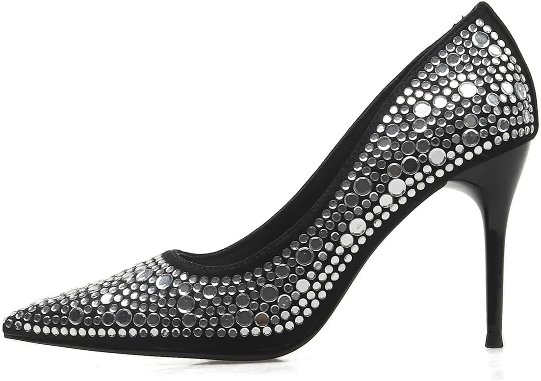 Womens Sparkly High Heel Stiletto Pump,Glitter Pointed Toe Dressy Prom Shoes,Closed Toe Sexy Party Shoes,Classic Dress Wedding Heels